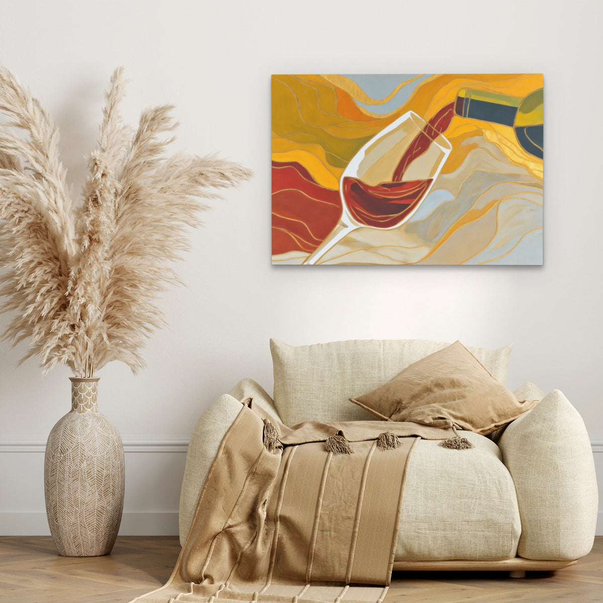 Wines Golden Embrace - Luxury Wall Art