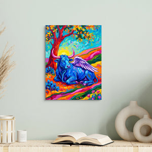 Winged Blue Cow - Luxury Wall Art