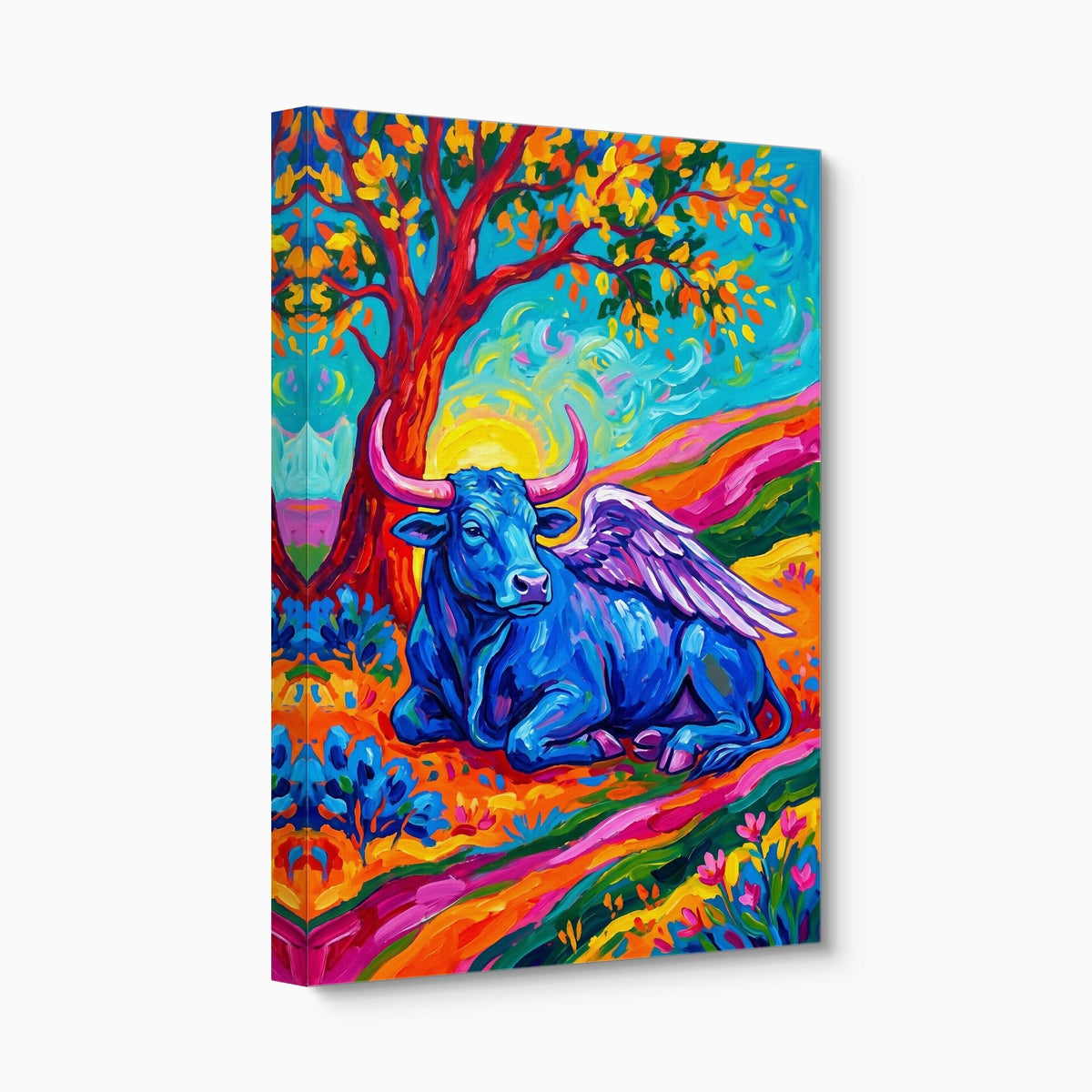 Winged Blue Cow - Luxury Wall Art
