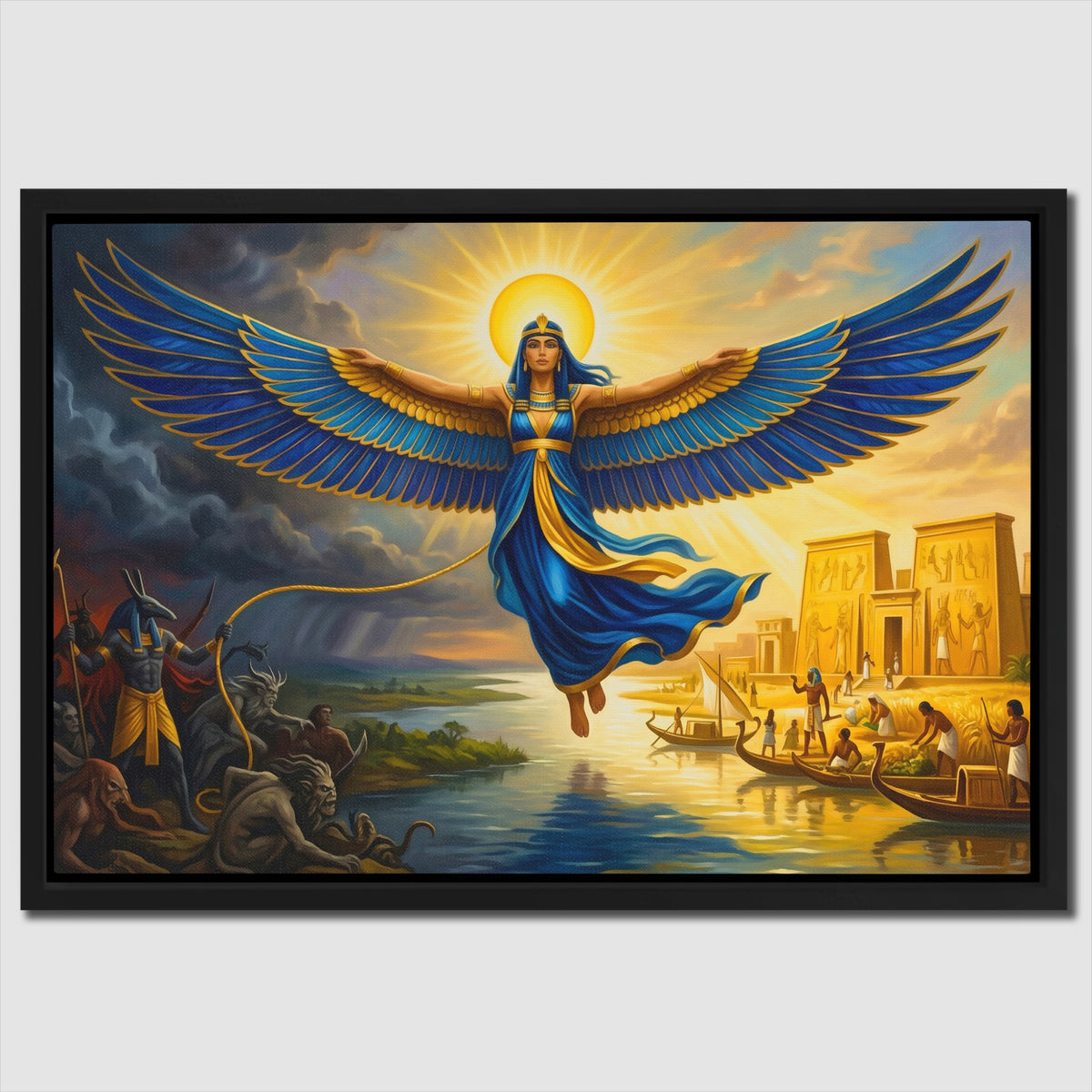 Winged Deity Egyptian Sky — Winged Deity Egyptian Sky Close Up Landscape 17