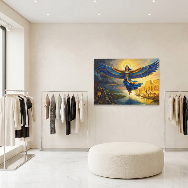 Winged Deity Egyptian Sky in a room