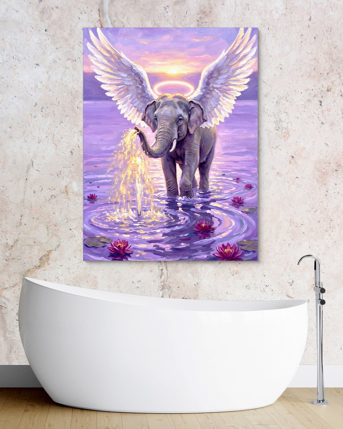 Winged Elephant Ascent - Luxury Wall Art