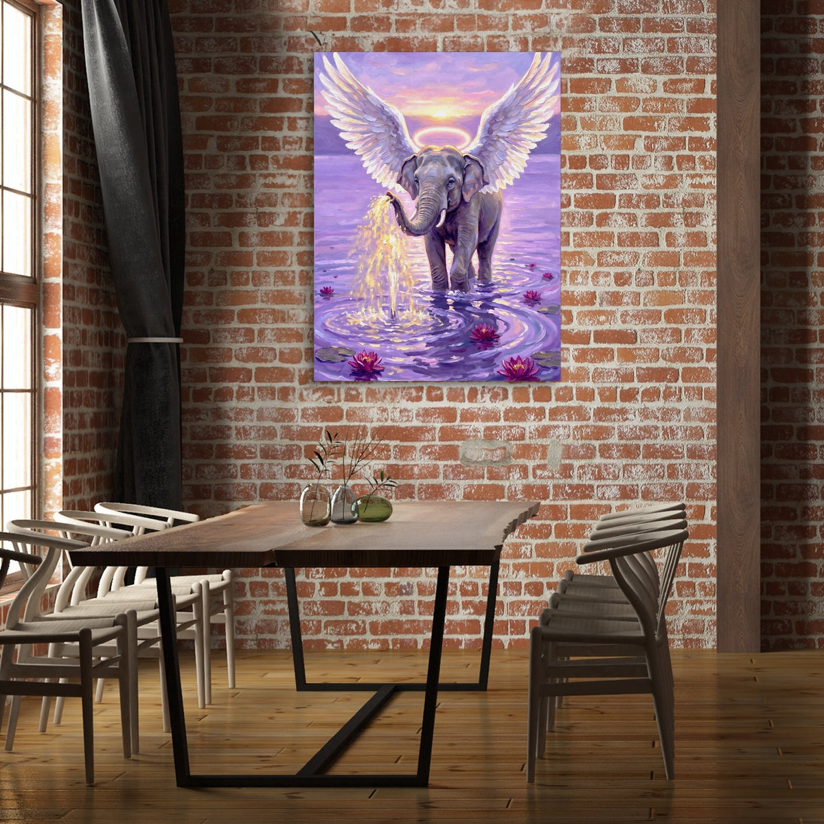 Winged Elephant Ascent - Luxury Wall Art
