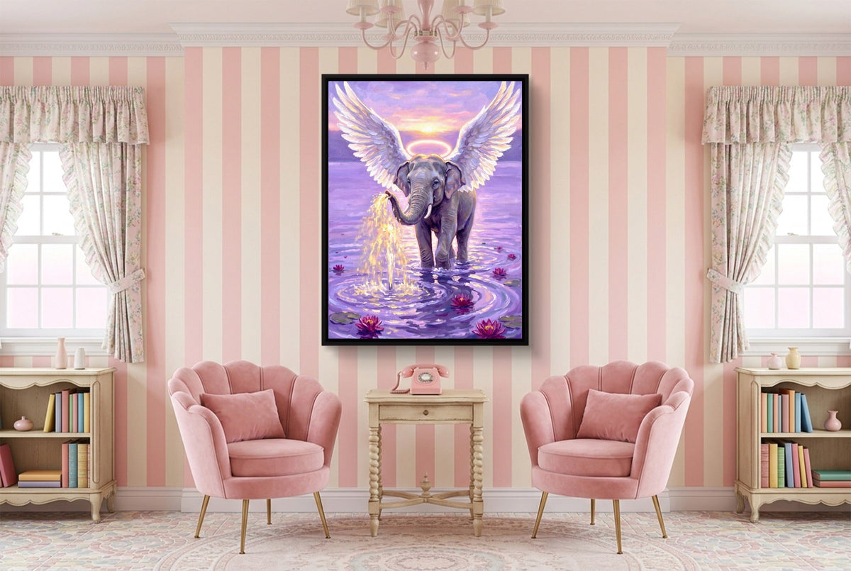 Winged Elephant Ascent - Luxury Wall Art