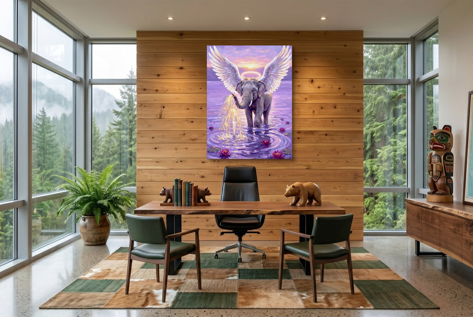 Winged Elephant Ascent - Luxury Wall Art