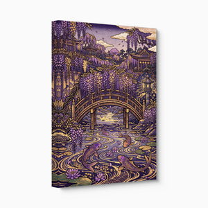 Wisteria Garden Bridge — wisteria garden bridge angled flush print