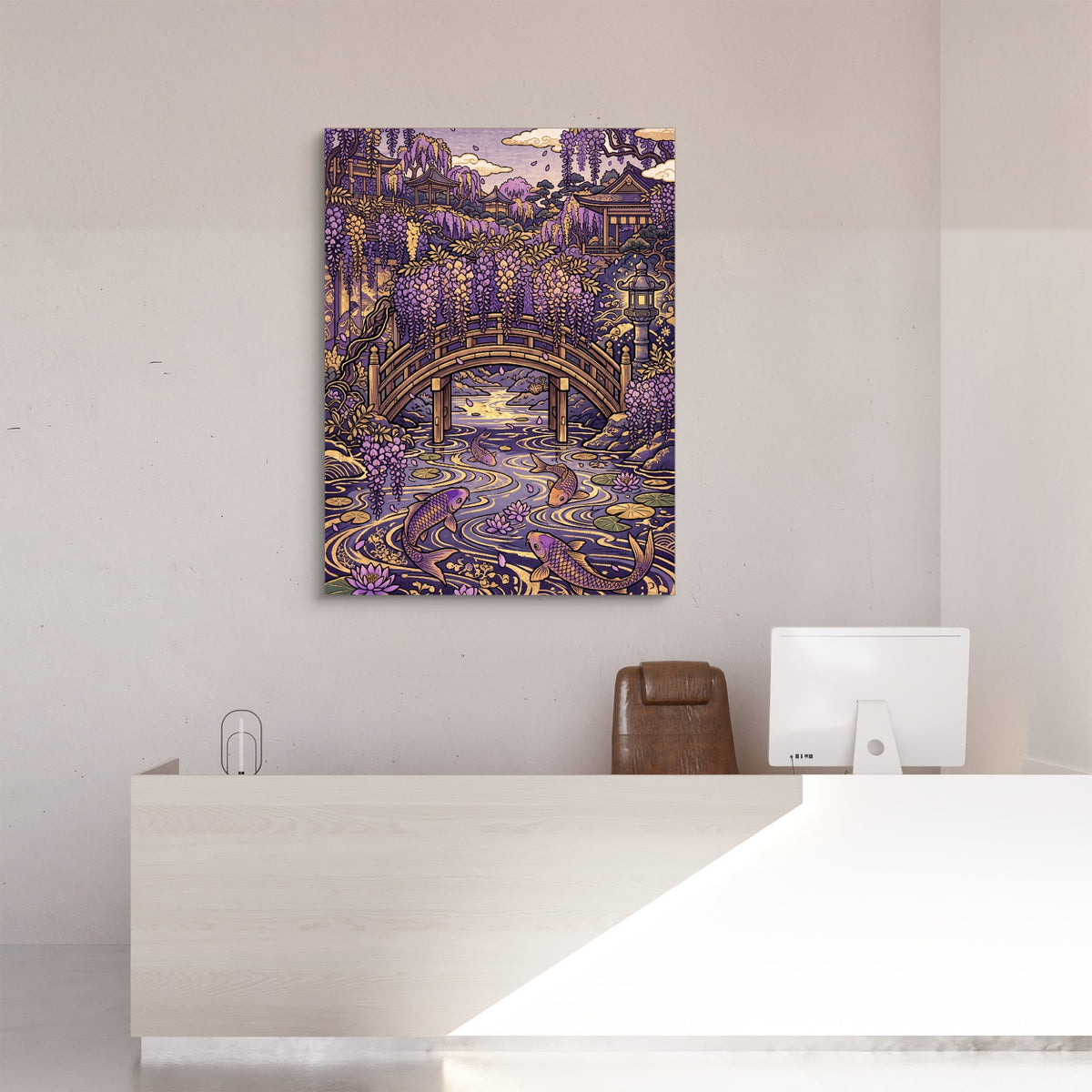 Wisteria Garden Bridge — wisteria garden bridge sq reception desk 1port flush print