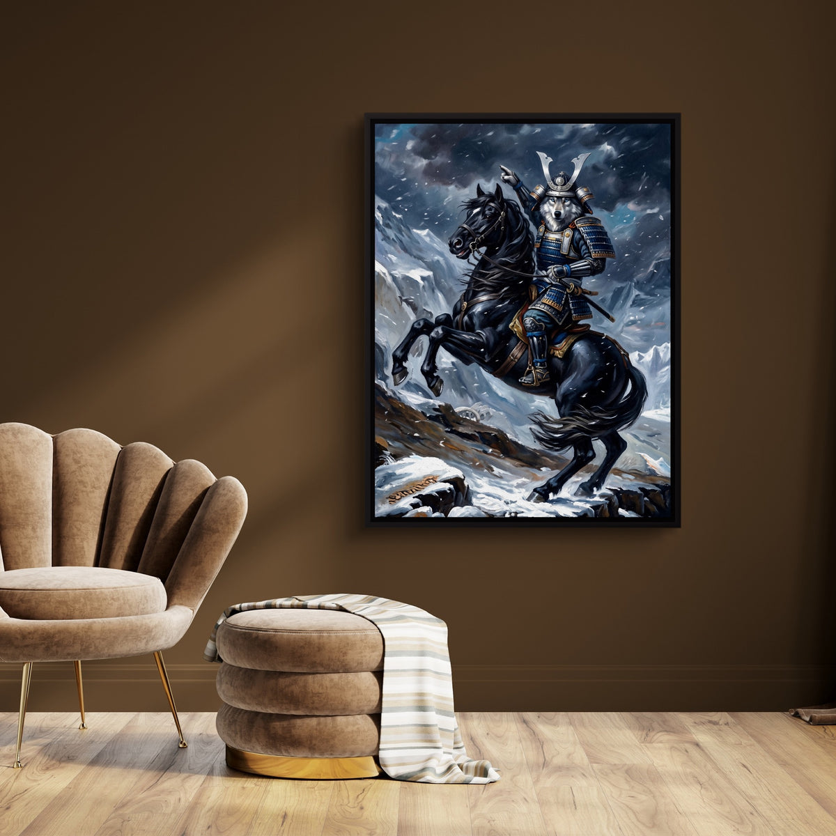 Wolf Cavalry — wolf cavalry sq brown room 1port framed black