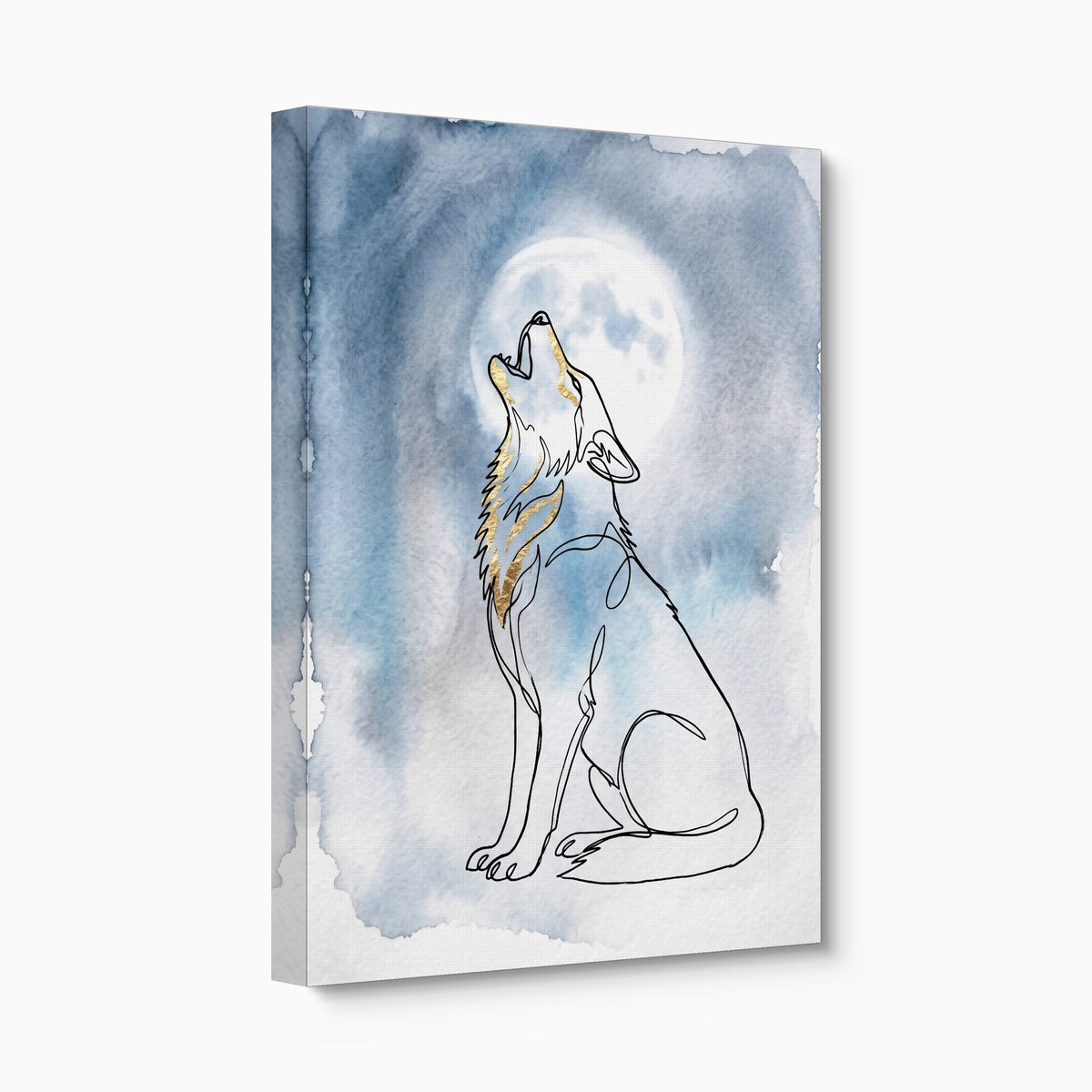Wolf Howling Moon — wolf howling moon angled flush print