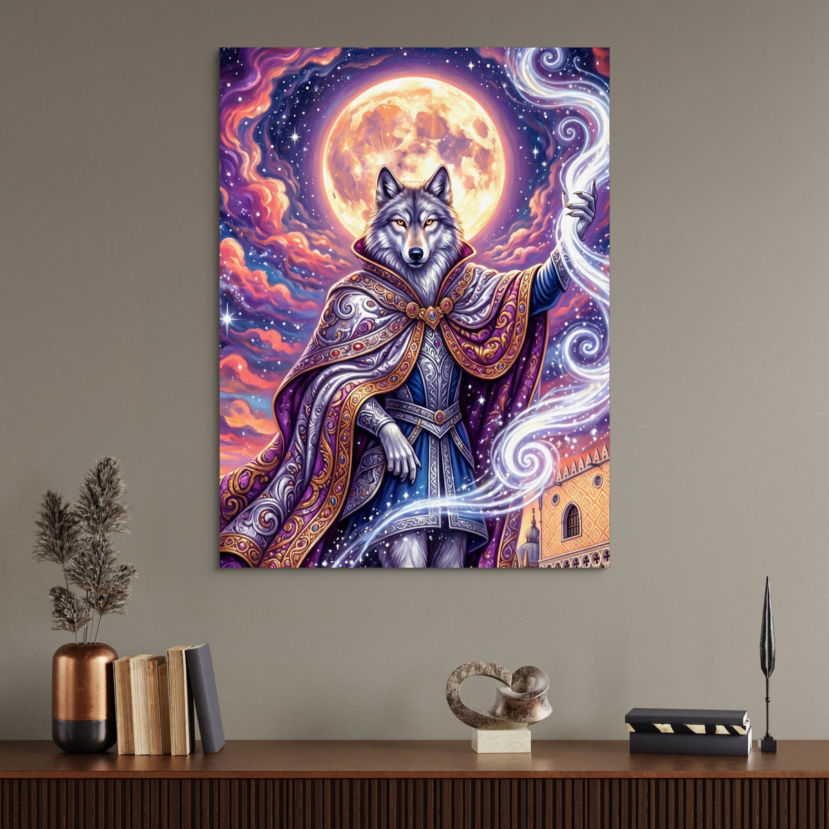 Wolf Moon Weaver - Luxury Wall Art
