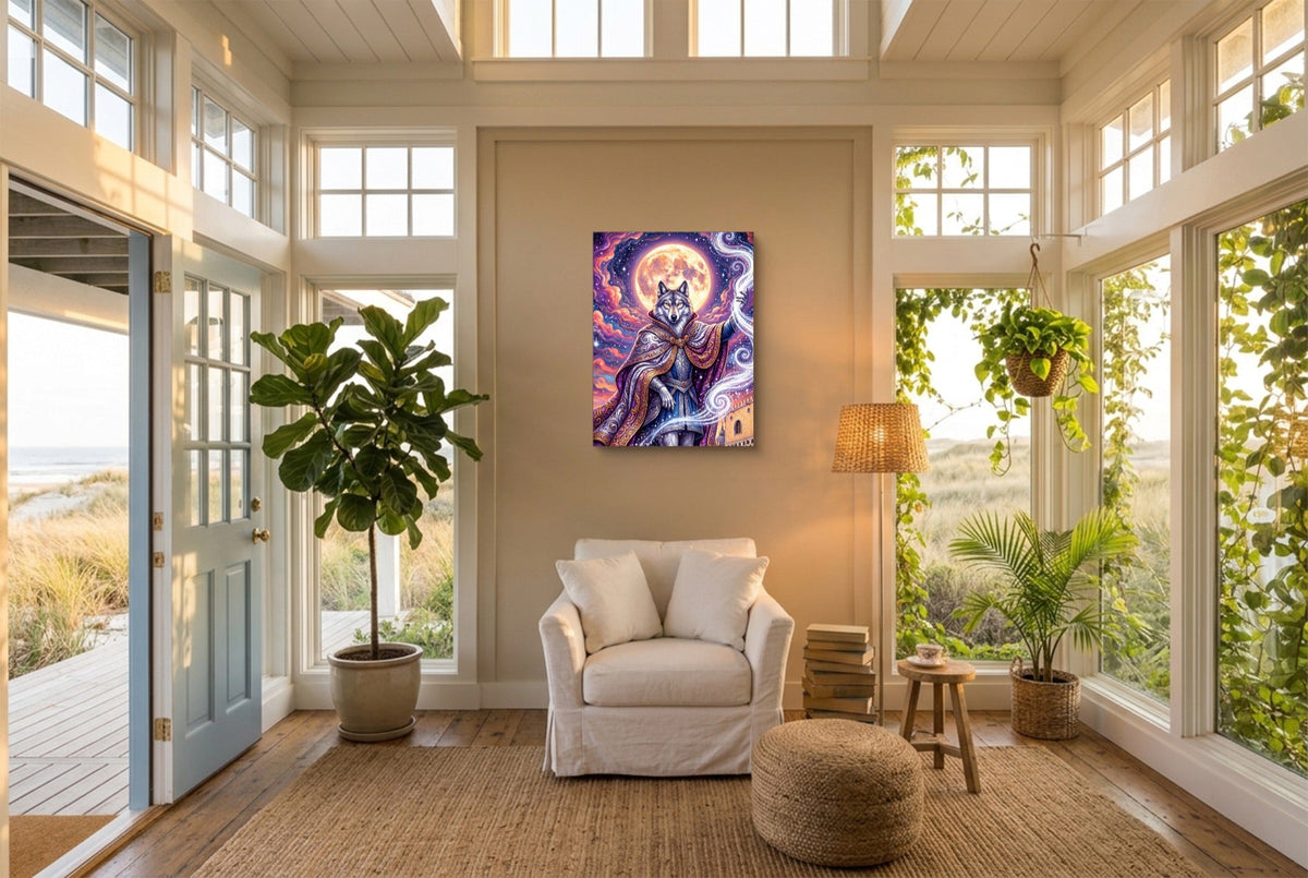 Wolf Moon Weaver - Luxury Wall Art