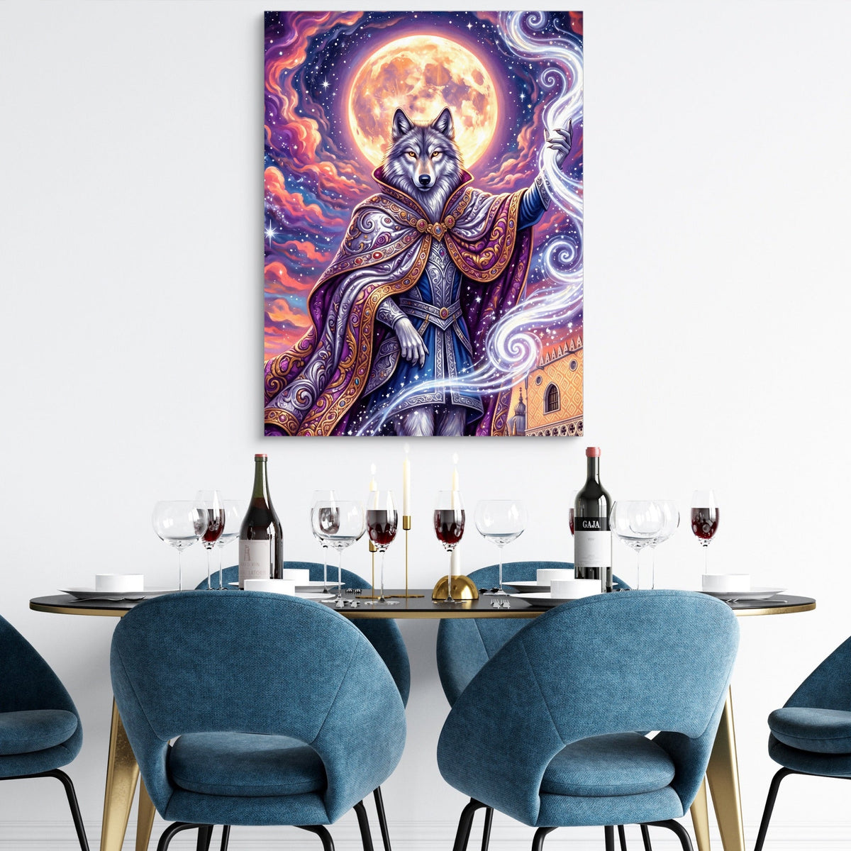 Wolf Moon Weaver - Luxury Wall Art