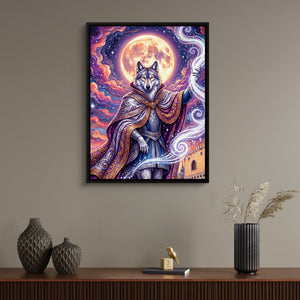 Wolf Moon Weaver — wolf moon weaver sq wall desk bird 1port framed black