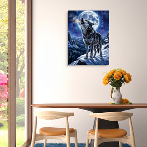 Wolf on Winter Ridge — wolf on winter ridge sq floral dining room 1port flush print