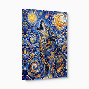 Wolf Over Starry Night - Luxury Wall Art