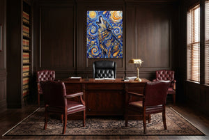 Wolf Over Starry Night - Luxury Wall Art