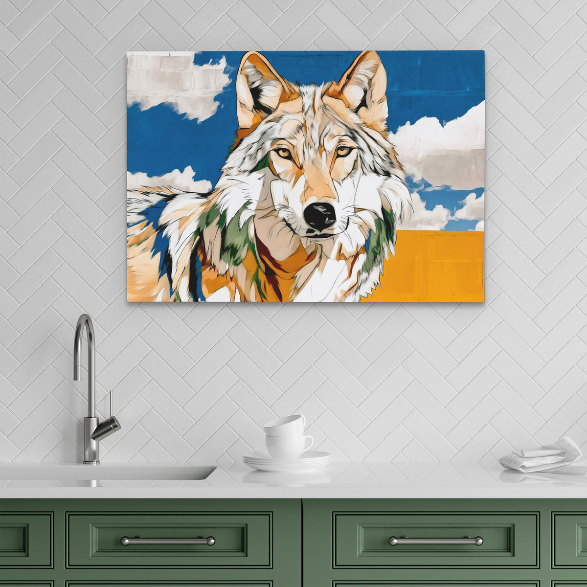 Wolf Through Copper Light - Luxury Wall Art