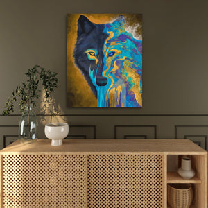 Wolf Turquoise Transformation - Luxury Wall Art