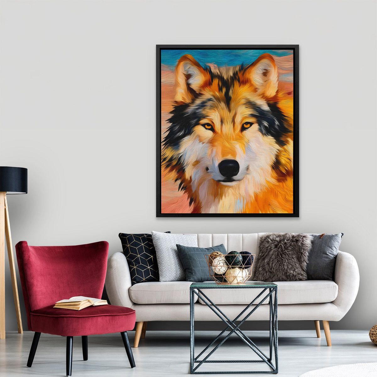 Wolf Windswept Flame - Luxury Wall Art