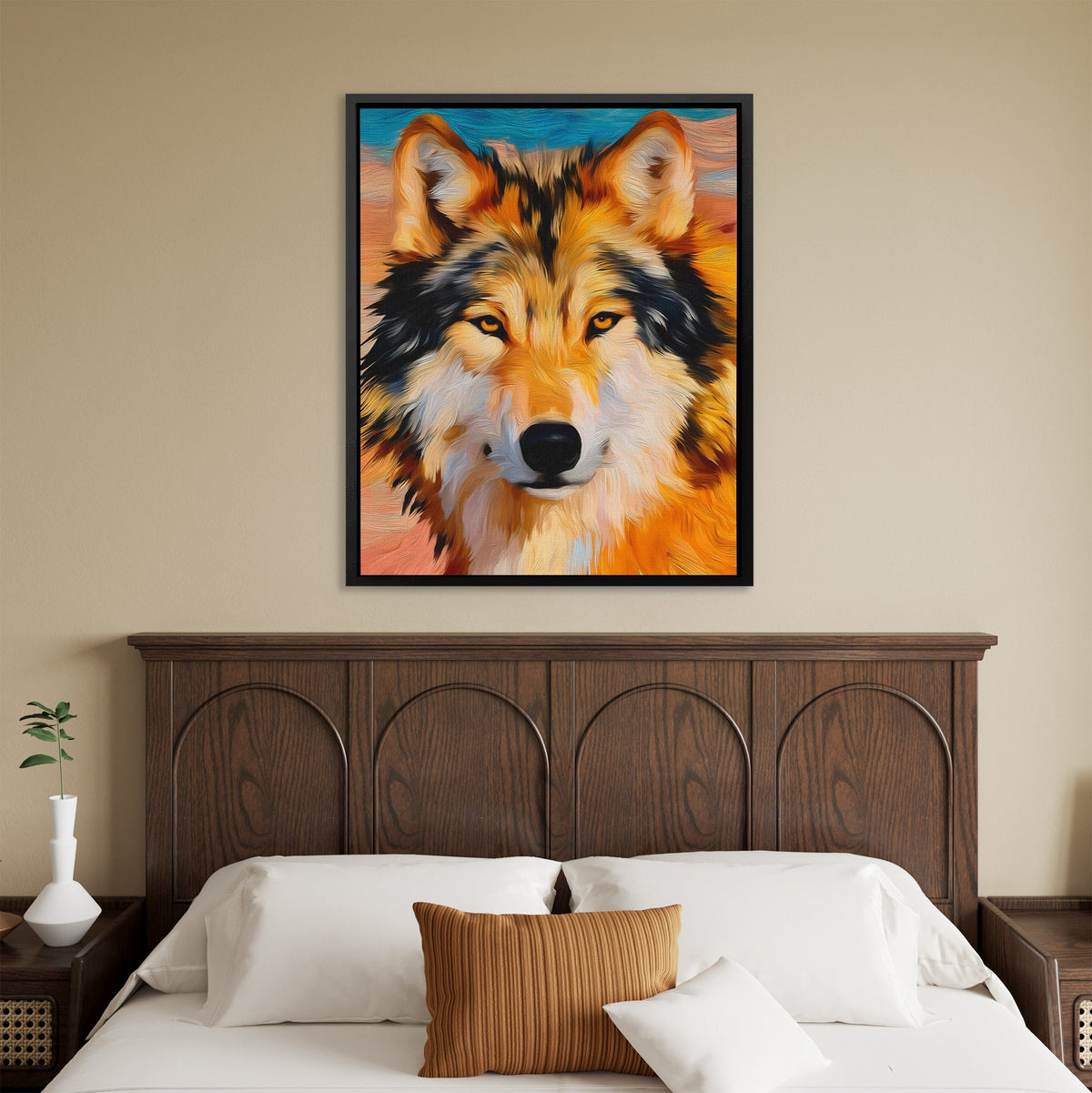 Wolf Windswept Flame - Luxury Wall Art