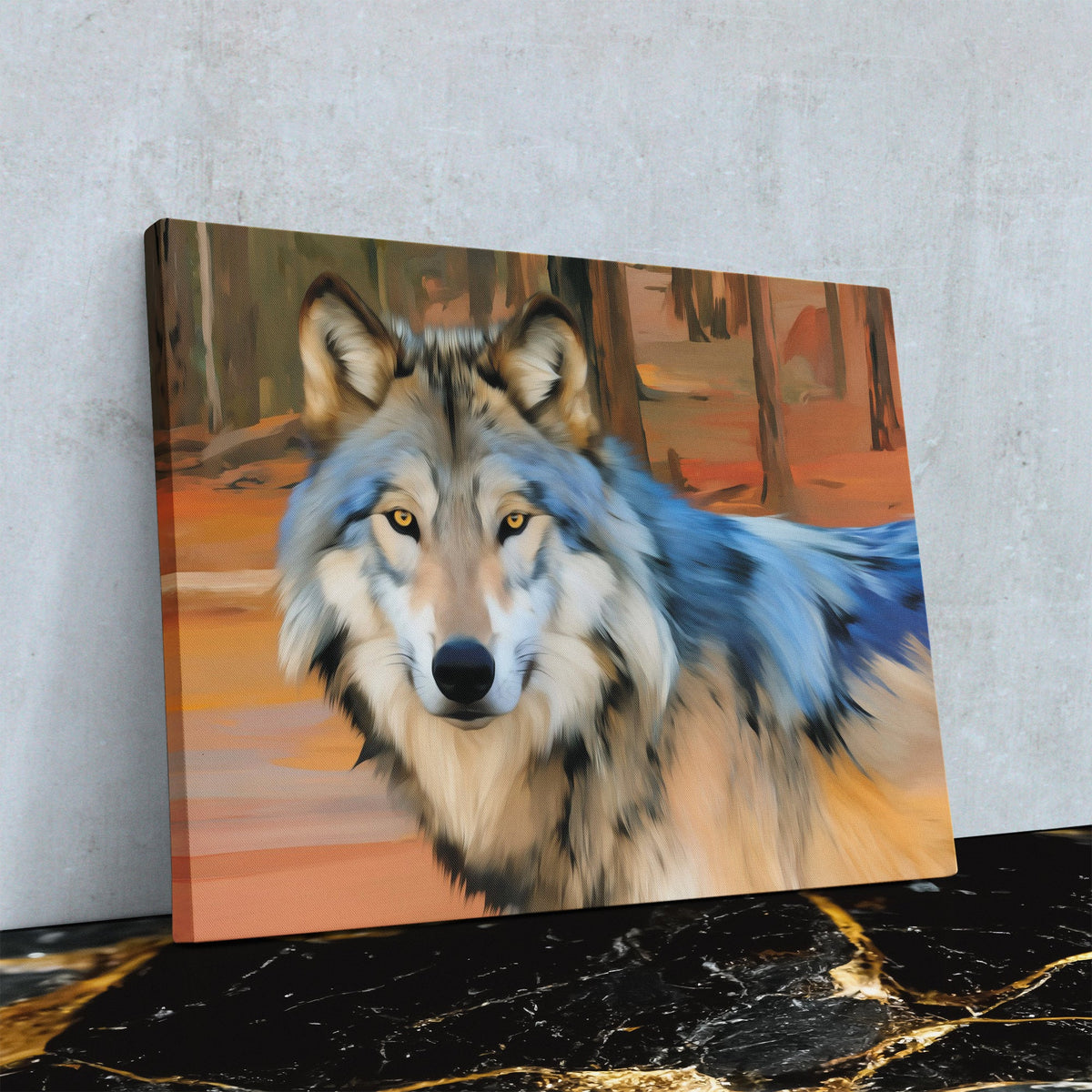 Wolfs Amber Watch - Luxury Wall Art