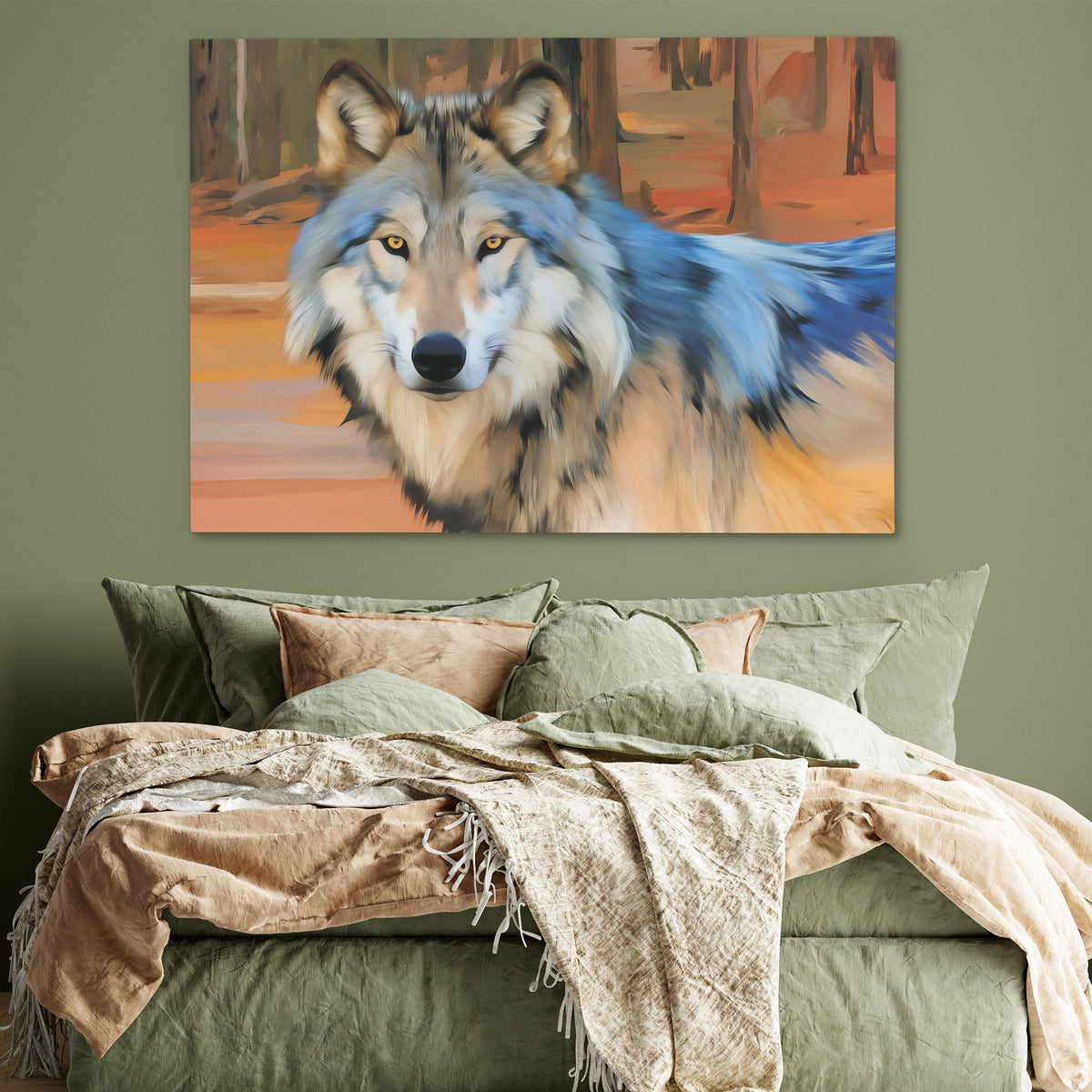 Wolfs Amber Watch - Luxury Wall Art