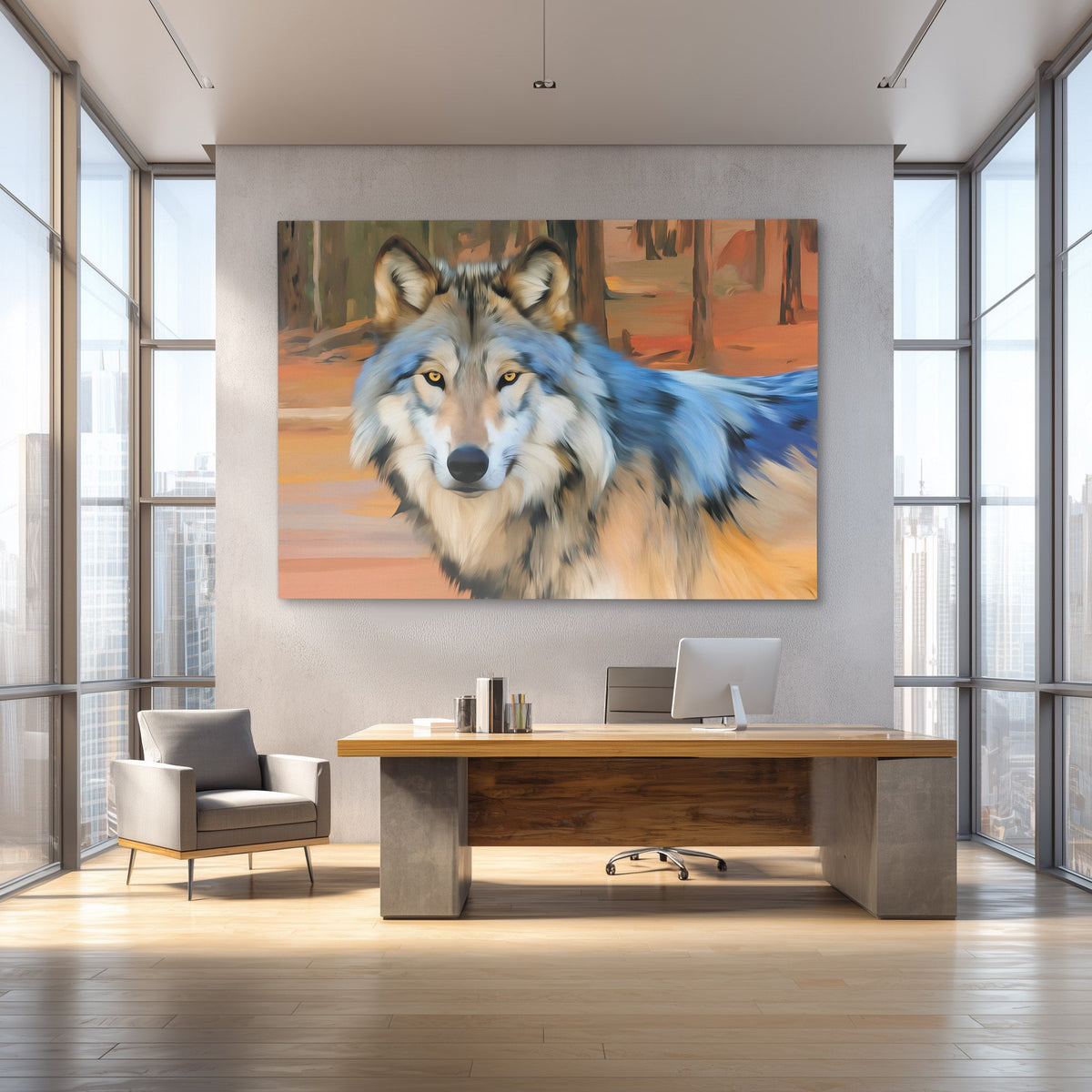 Wolfs Amber Watch - Luxury Wall Art