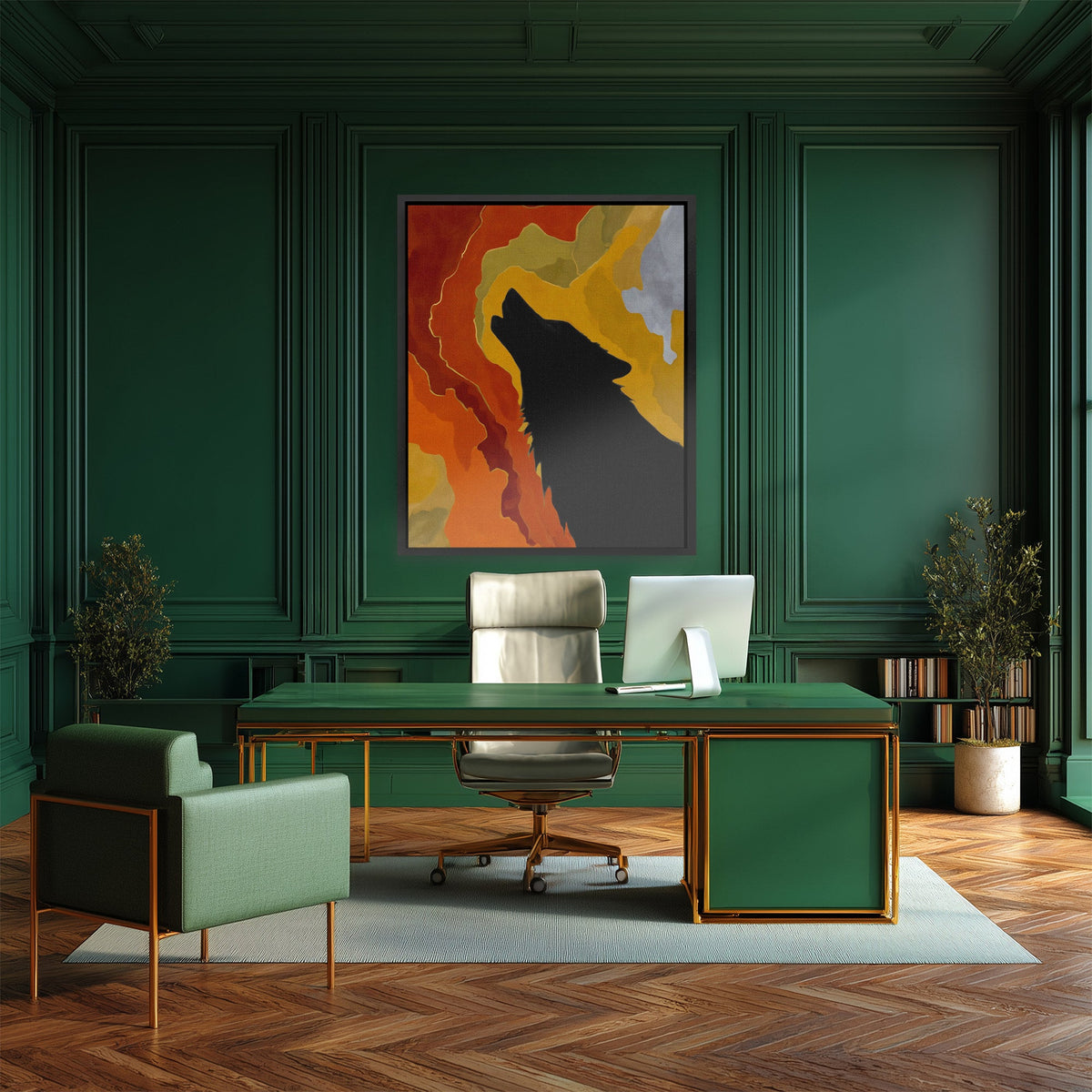 Wolf's Copper Call - Luxury Wall Art