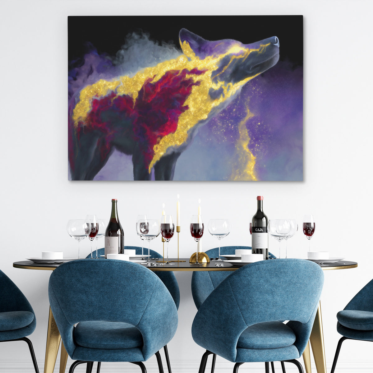 Wolfs Cosmic Howl - Luxury Wall Art