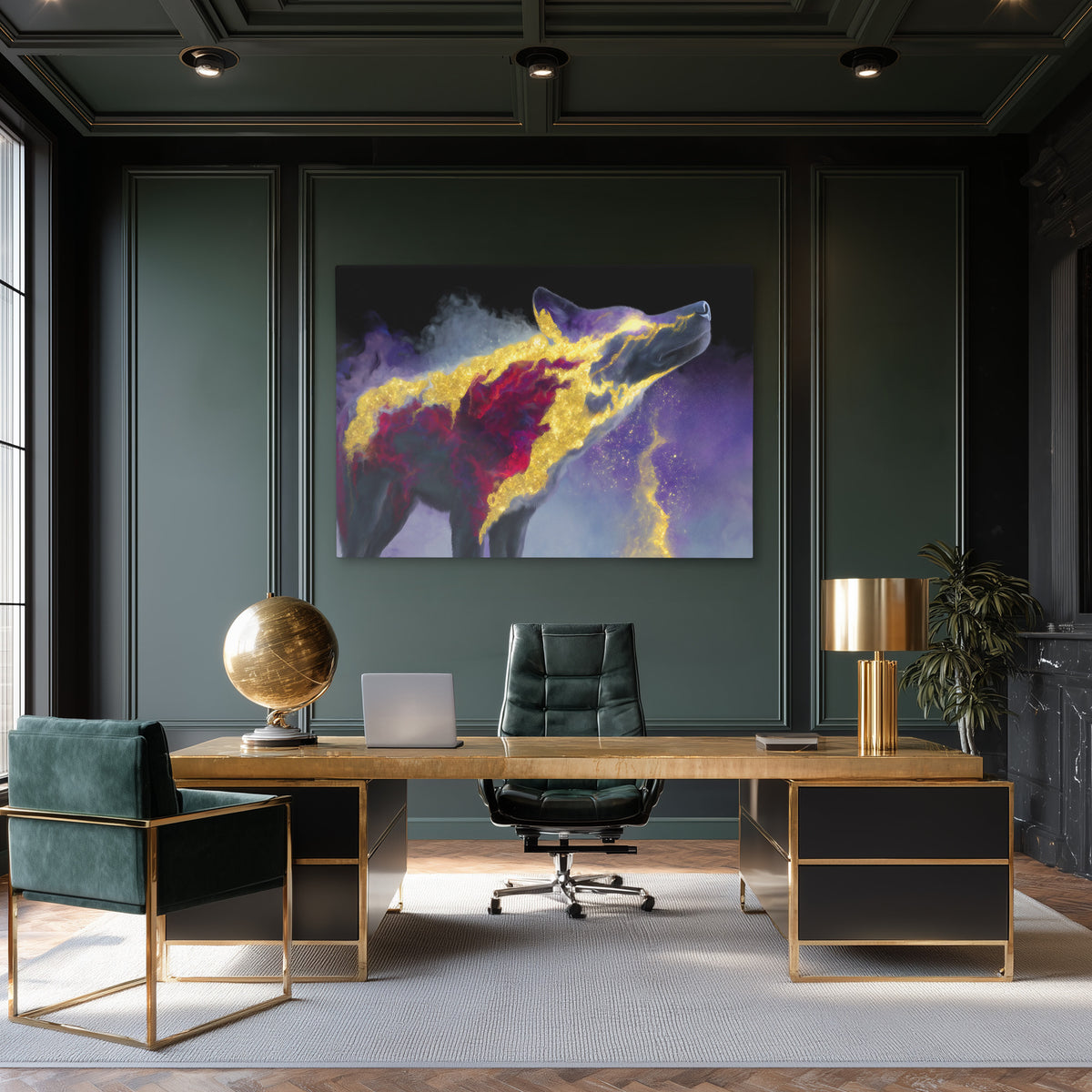 Wolfs Cosmic Howl - Luxury Wall Art