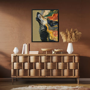 Wolf's Earthen Song - Luxury Wall Art