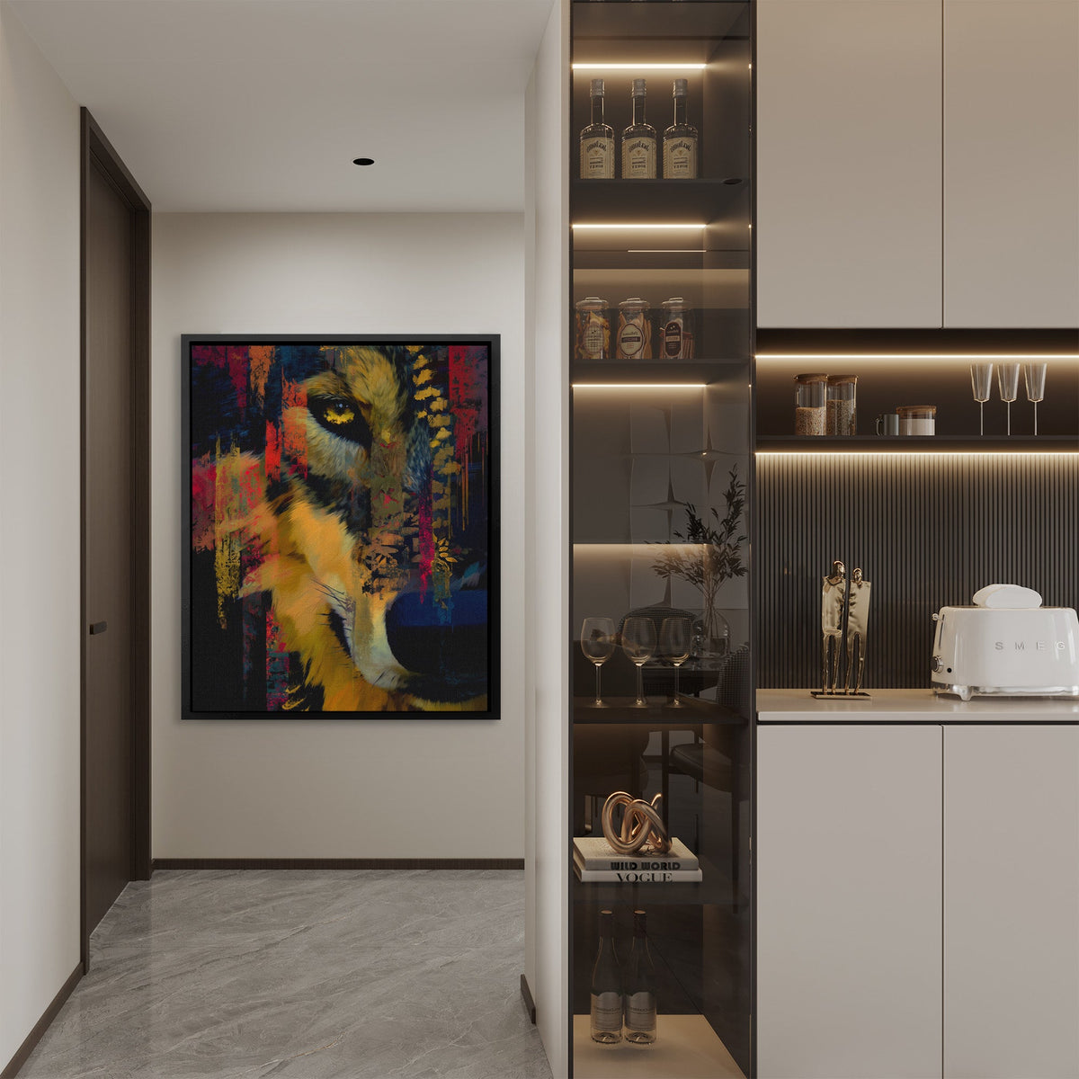 Wolf's Electric Storm - Luxury Wall Art