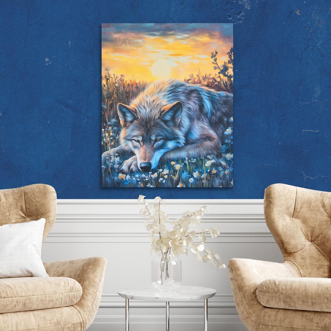 Wolf’s Golden Hour - Luxury Wall Art