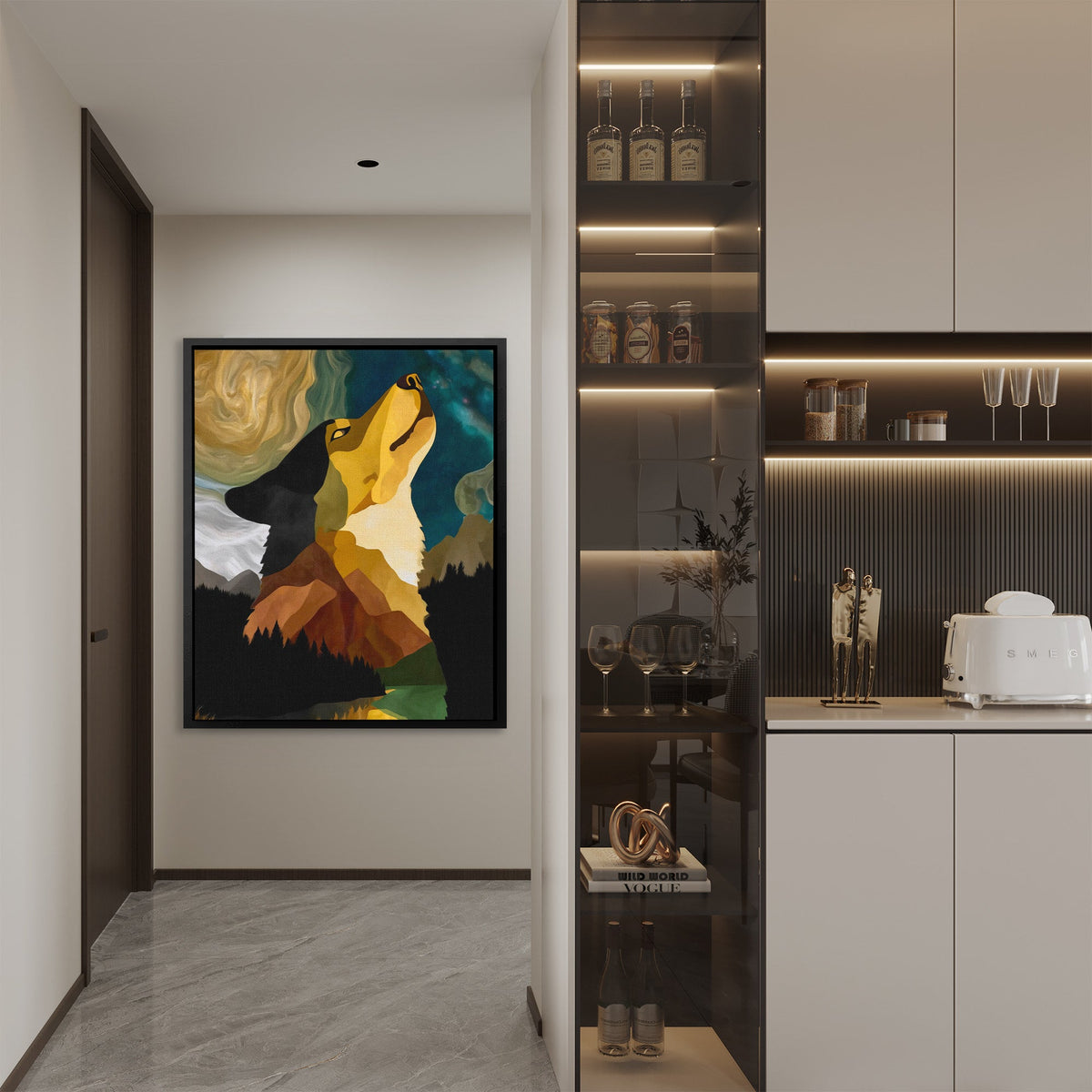 Wolf's Mountain Echo - Luxury Wall Art