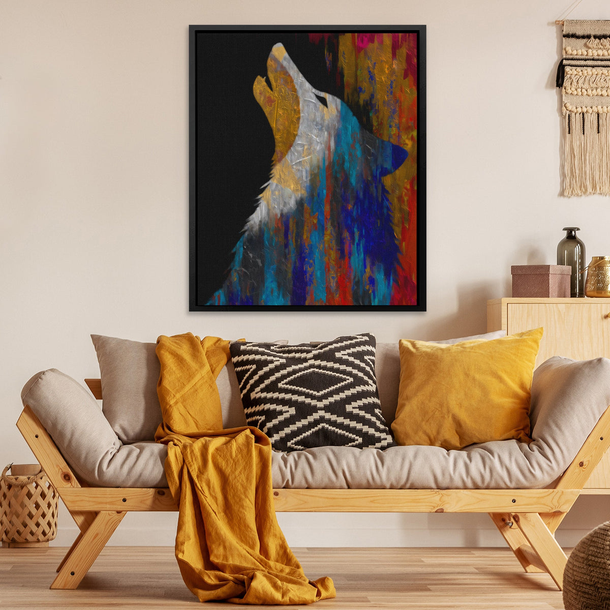 Wolf's Teal Howl - Luxury Wall Art