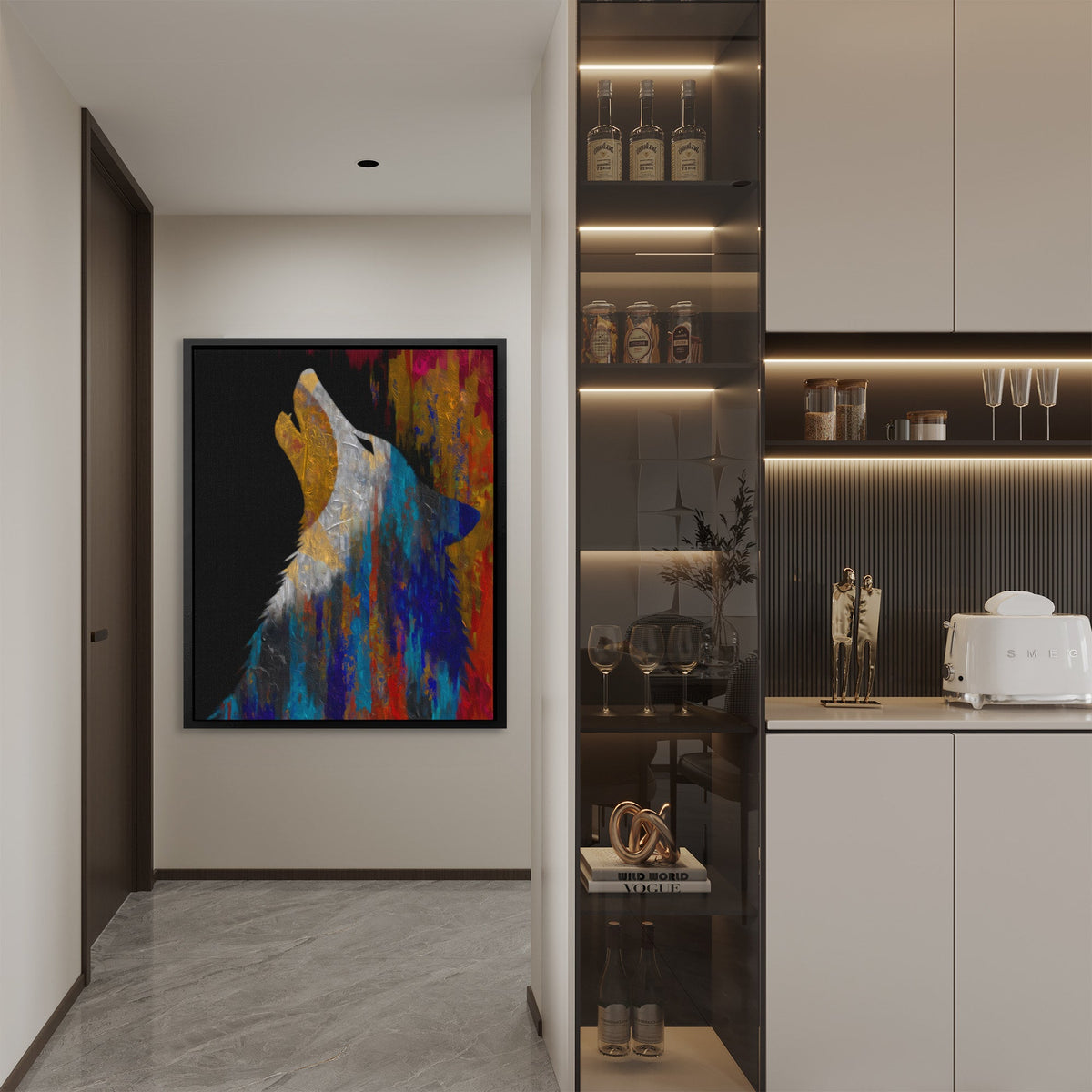 Wolf's Teal Howl - Luxury Wall Art