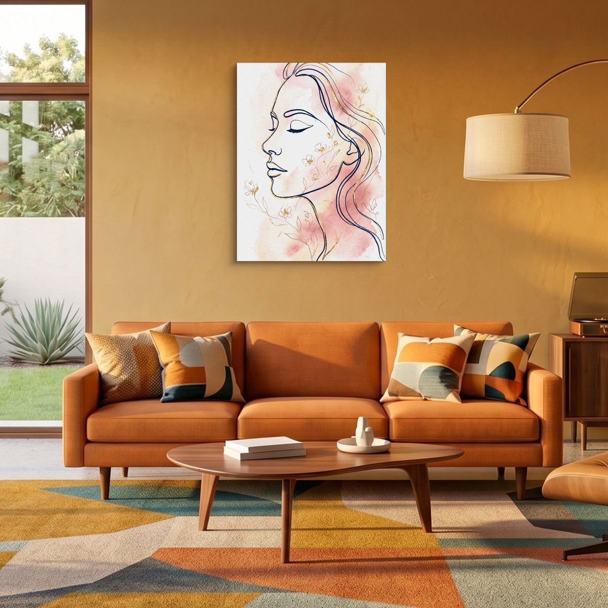 Woman Blushing Serenity — woman blushing serenity sq orange room 2 1port flush print