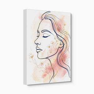 Woman Blushing Serenity — woman blushing serenity angled flush print