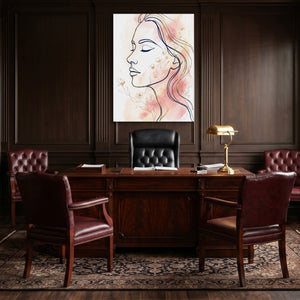 Woman Blushing Serenity — woman blushing serenity sq law office 1port flush print