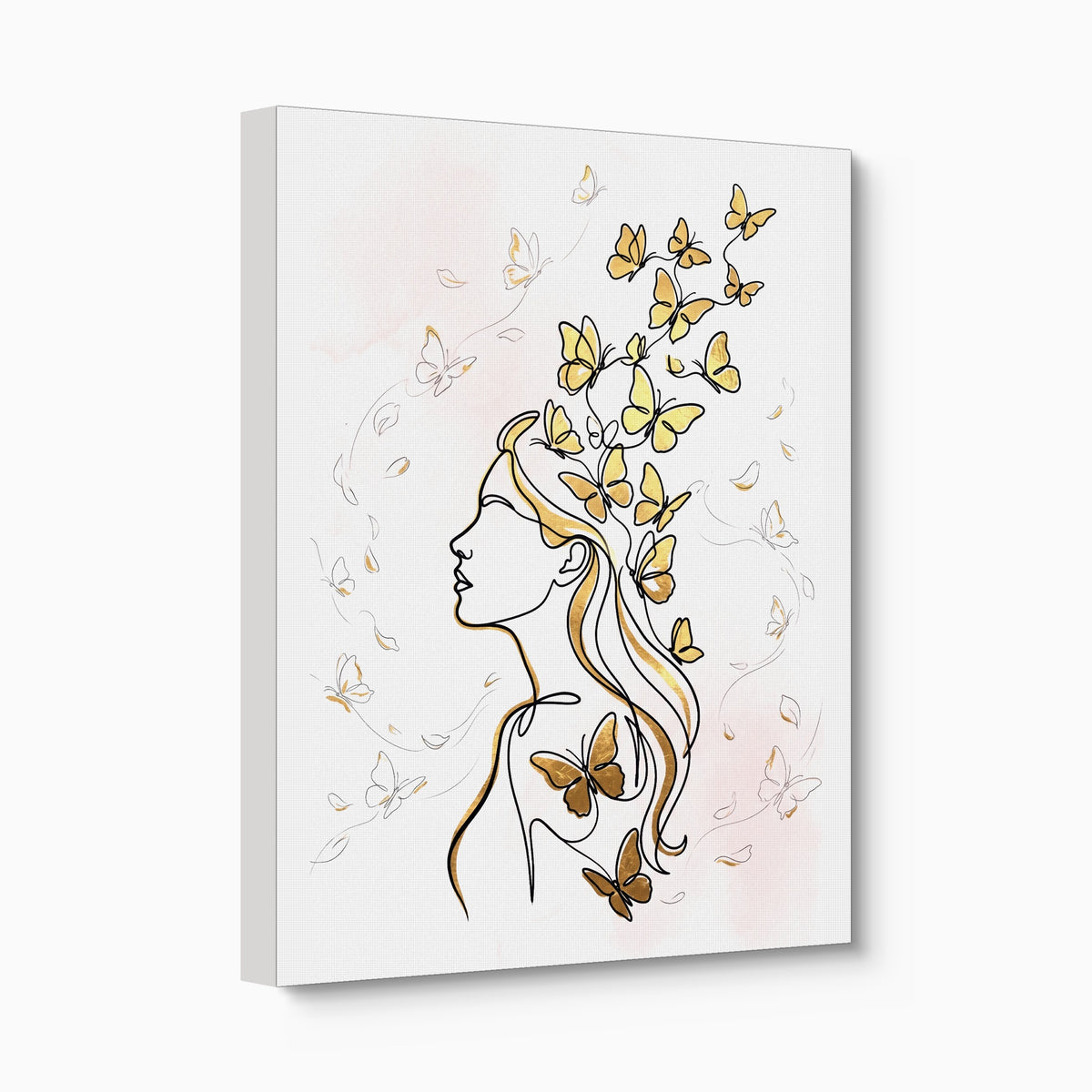 Woman Golden Flight — woman golden flight angled flush print