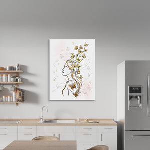 Woman Golden Flight — woman golden flight sq kitchen wall 1port flush print