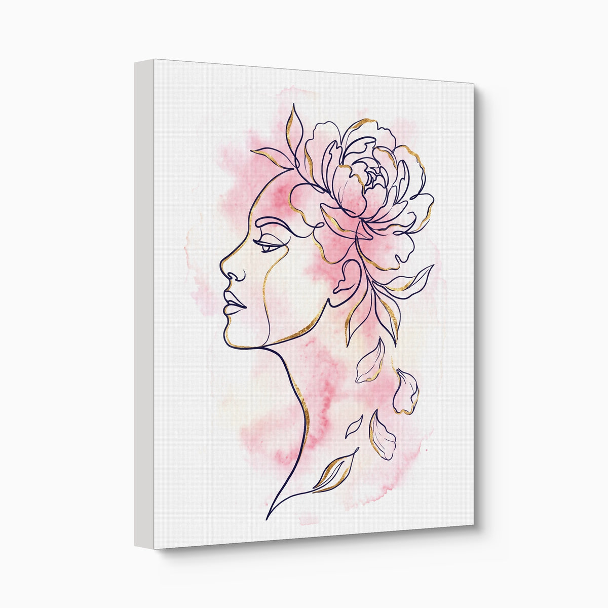 Woman Golden Peony — woman golden peony angled flush print