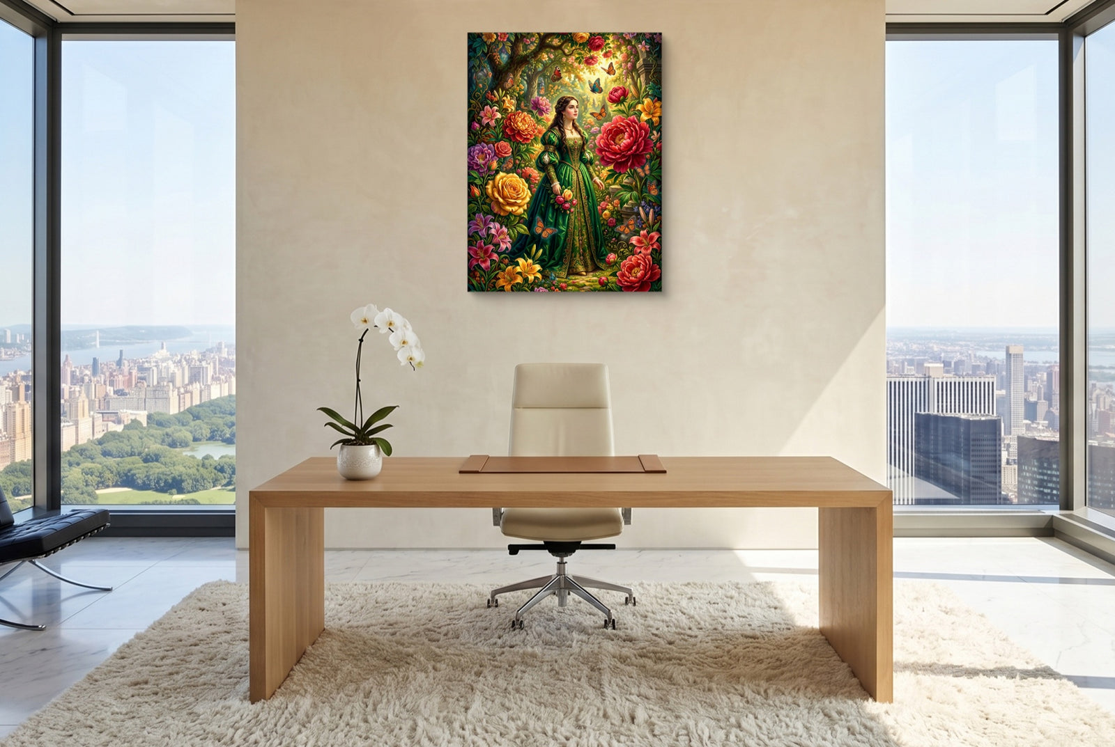 Woman In Bloom — woman in bloom white studio framed black