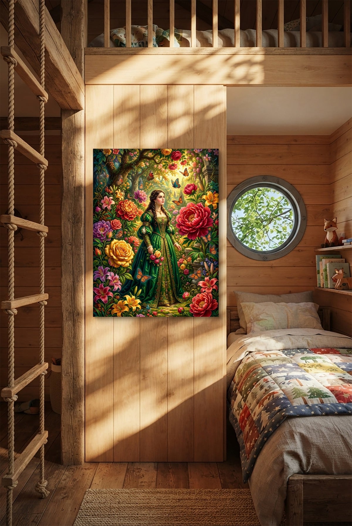 Woman In Bloom — woman in bloom p bedroom with loft area 1port flush print
