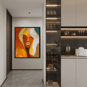 Woman in Copper - Gold Feminine Canvas Print