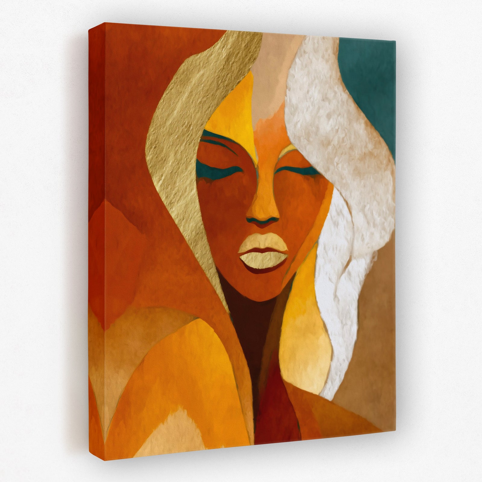 Woman in Copper - Female Canvas Wall Art