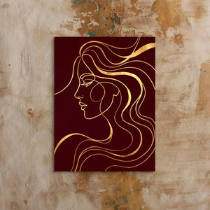 Woman Profile Gold - Luxury Wall Art