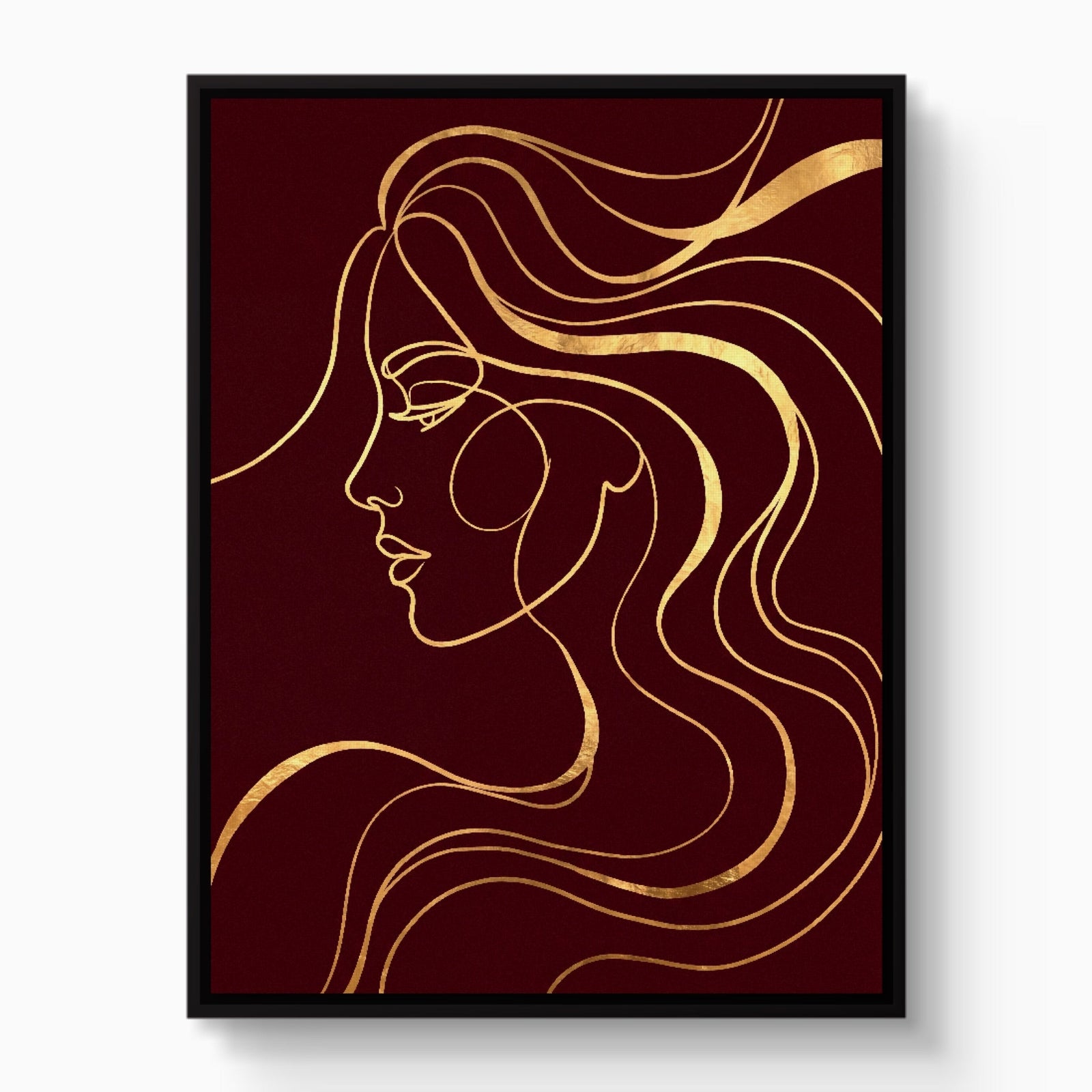 Woman Profile Gold - Luxury Wall Art