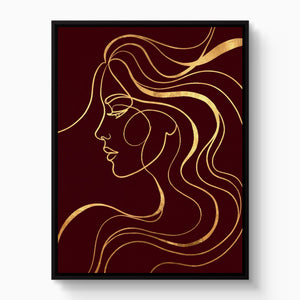 Woman Profile Gold - Luxury Wall Art