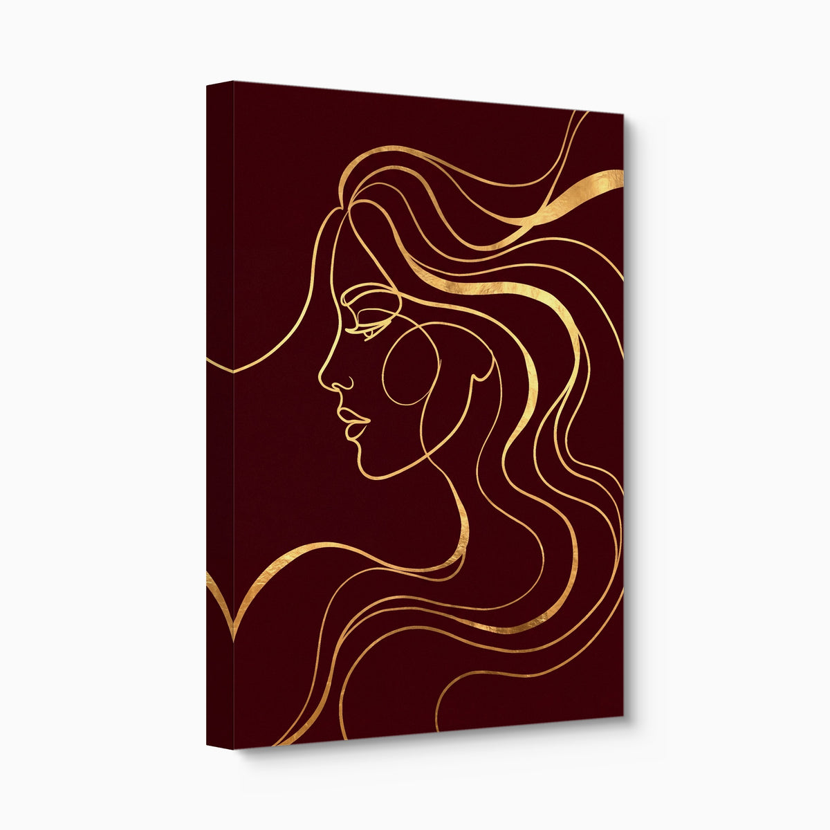 Woman Profile Gold — woman profile gold angled flush print